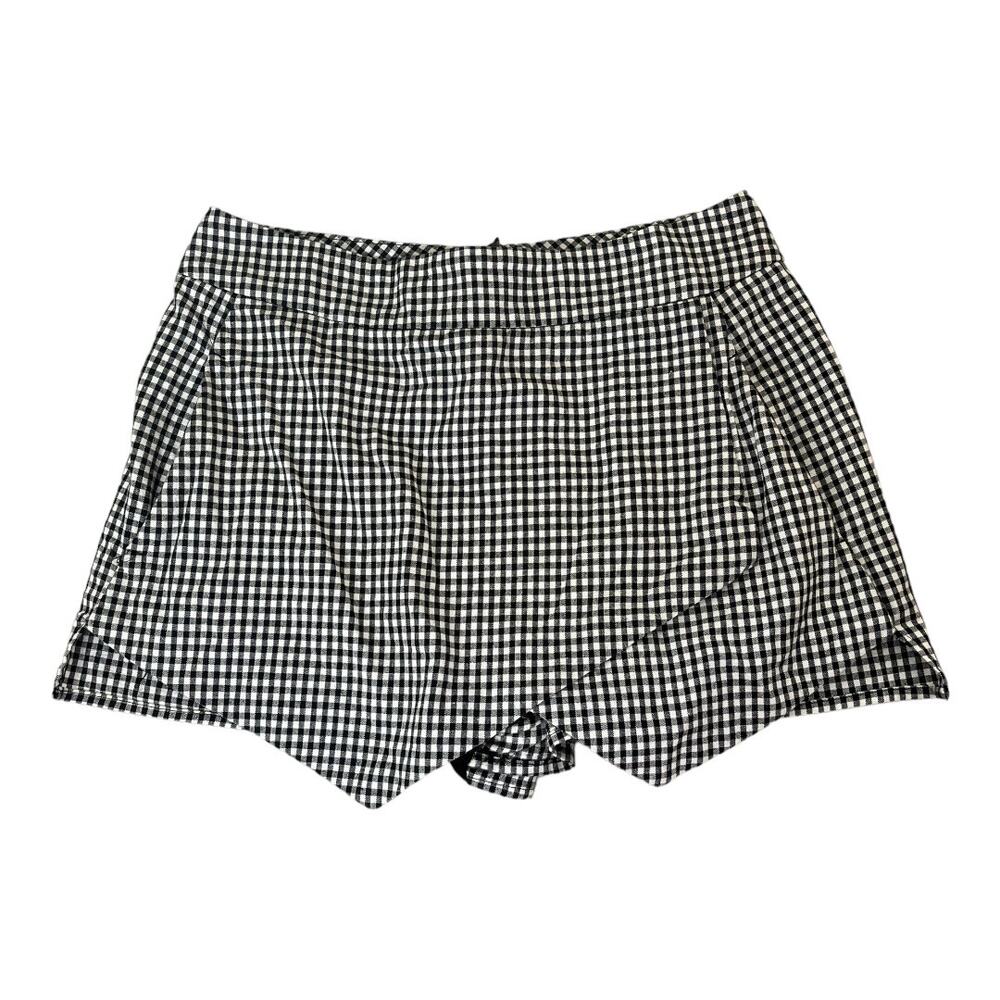 Lord & Taylor Design Lab skort black white gingham print small NWOT